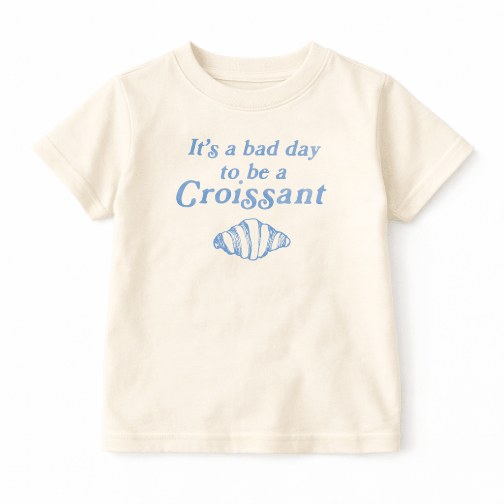 Funny Kids T-Shirt | Bad Day for Croissants Tee | Food Lover Shirt - The Wishing Elephant