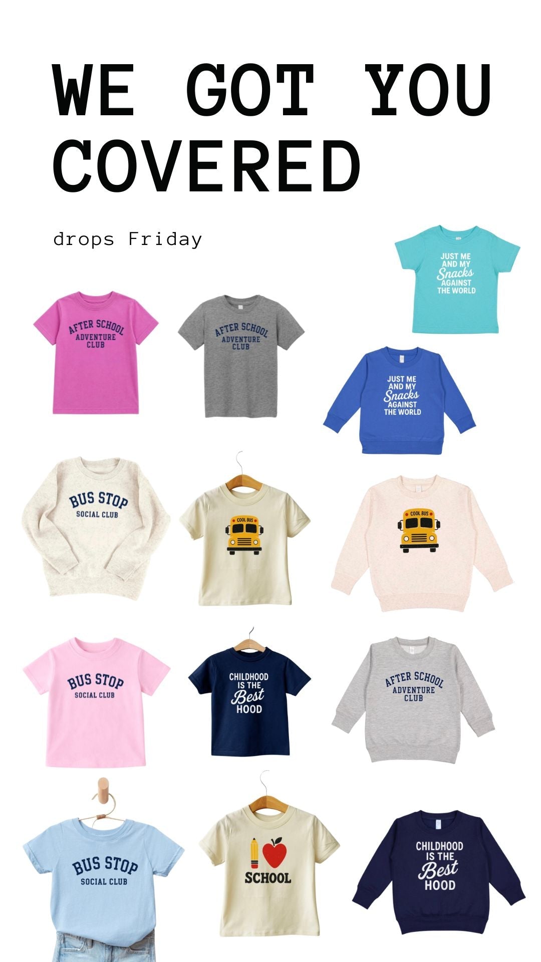 Bus Stop Social Club, Back to School Tees for kids - The Wishing Elephant