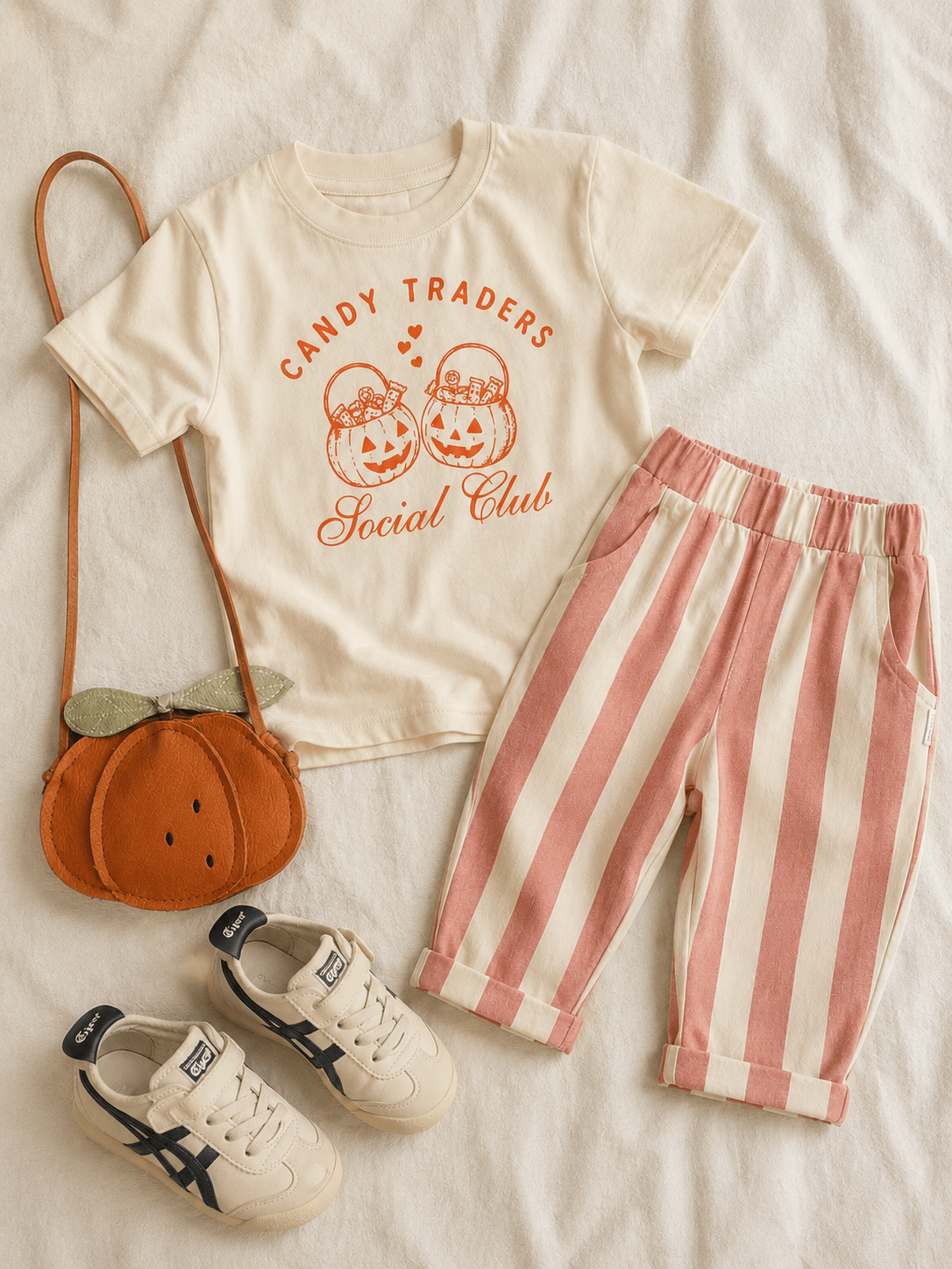 Candy Traders Social Club Halloween Tee For Kids - Natural - The Wishing Elephant