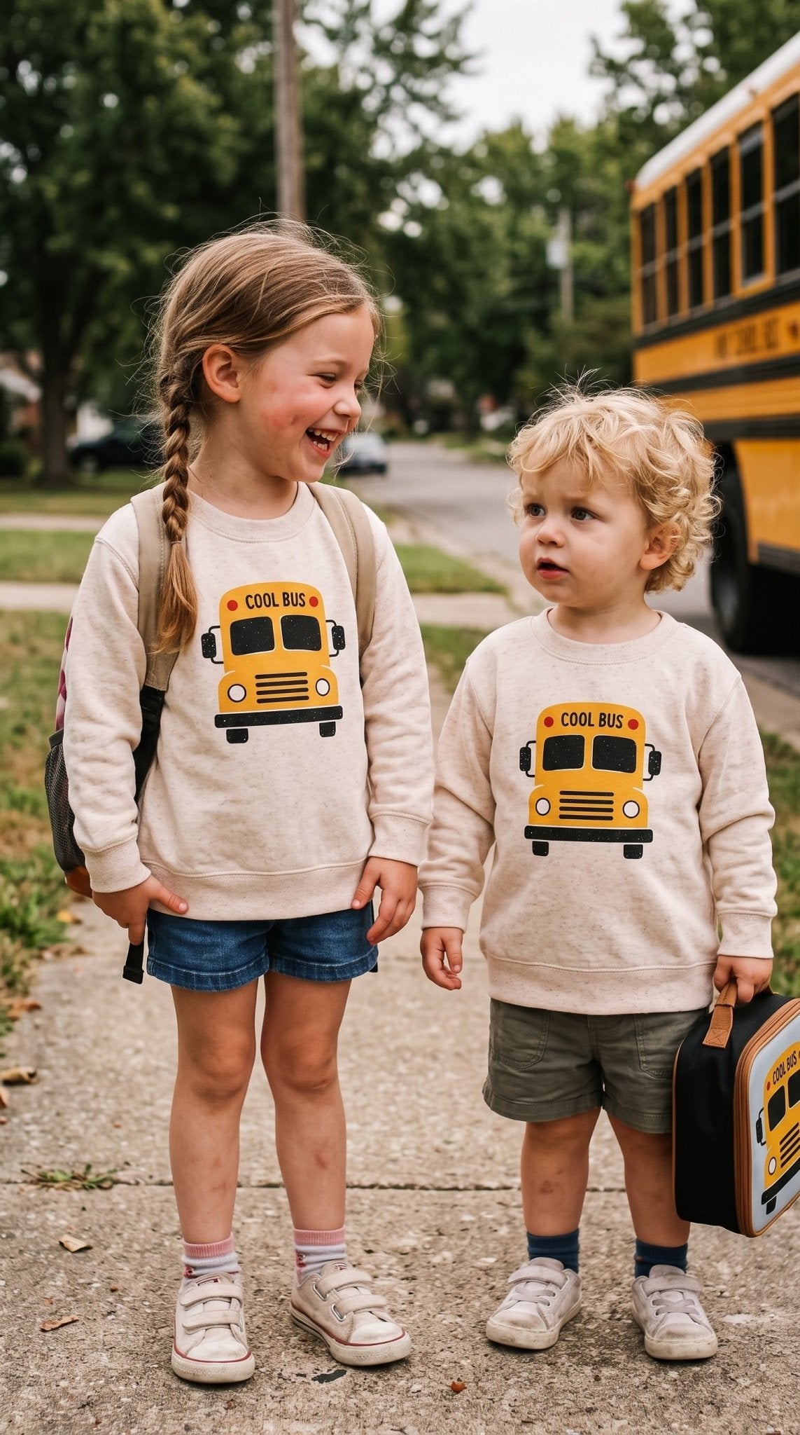 Cool Bus Tee and Sweatshirt, Back to School Clothes for Kids - The Wishing Elephant