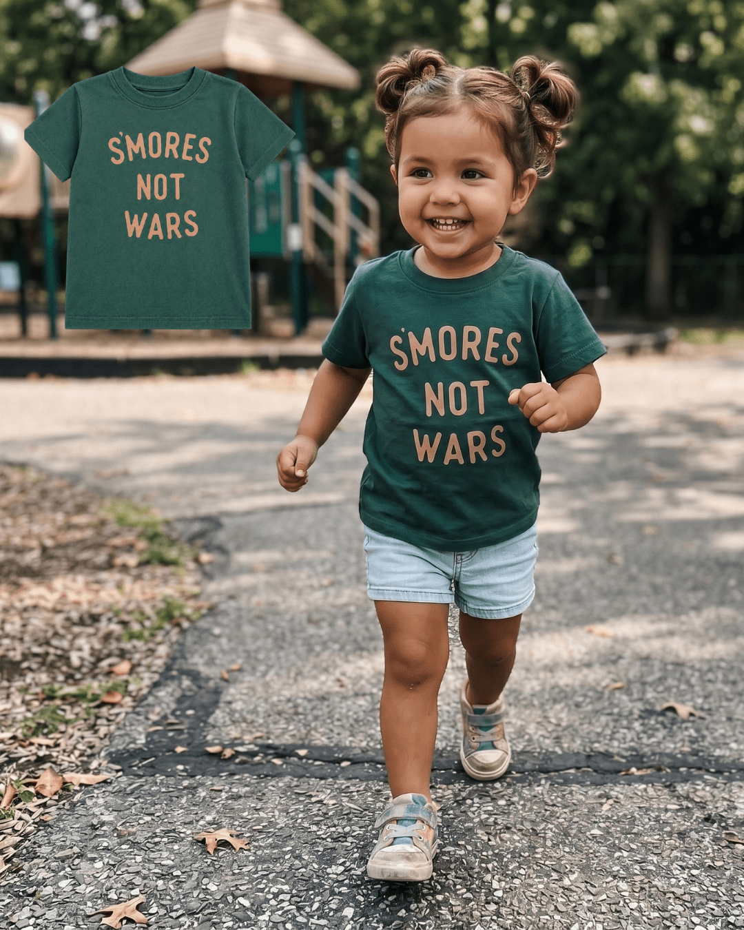 Forest Green Smores Not Wars Tee - The Wishing Elephant