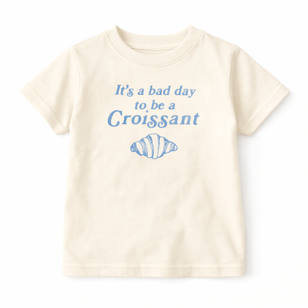 Funny Kids T-Shirt | Bad Day for Croissants Tee | Food Lover Shirt - The Wishing Elephant