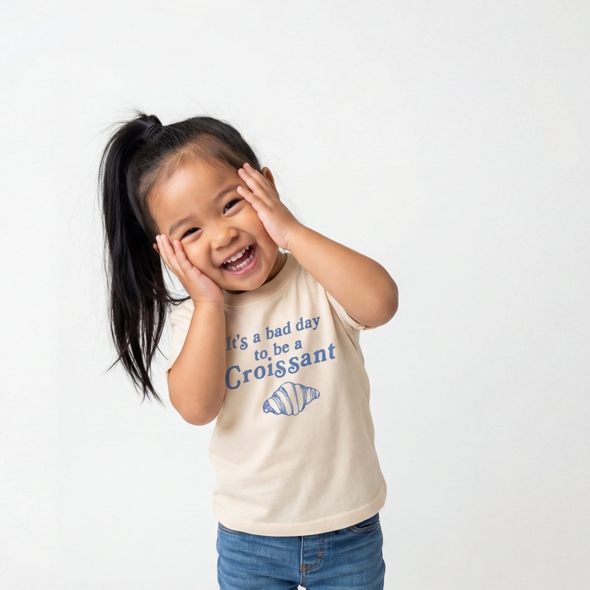 Funny Kids T-Shirt | Bad Day for Croissants Tee | Food Lover Shirt - The Wishing Elephant
