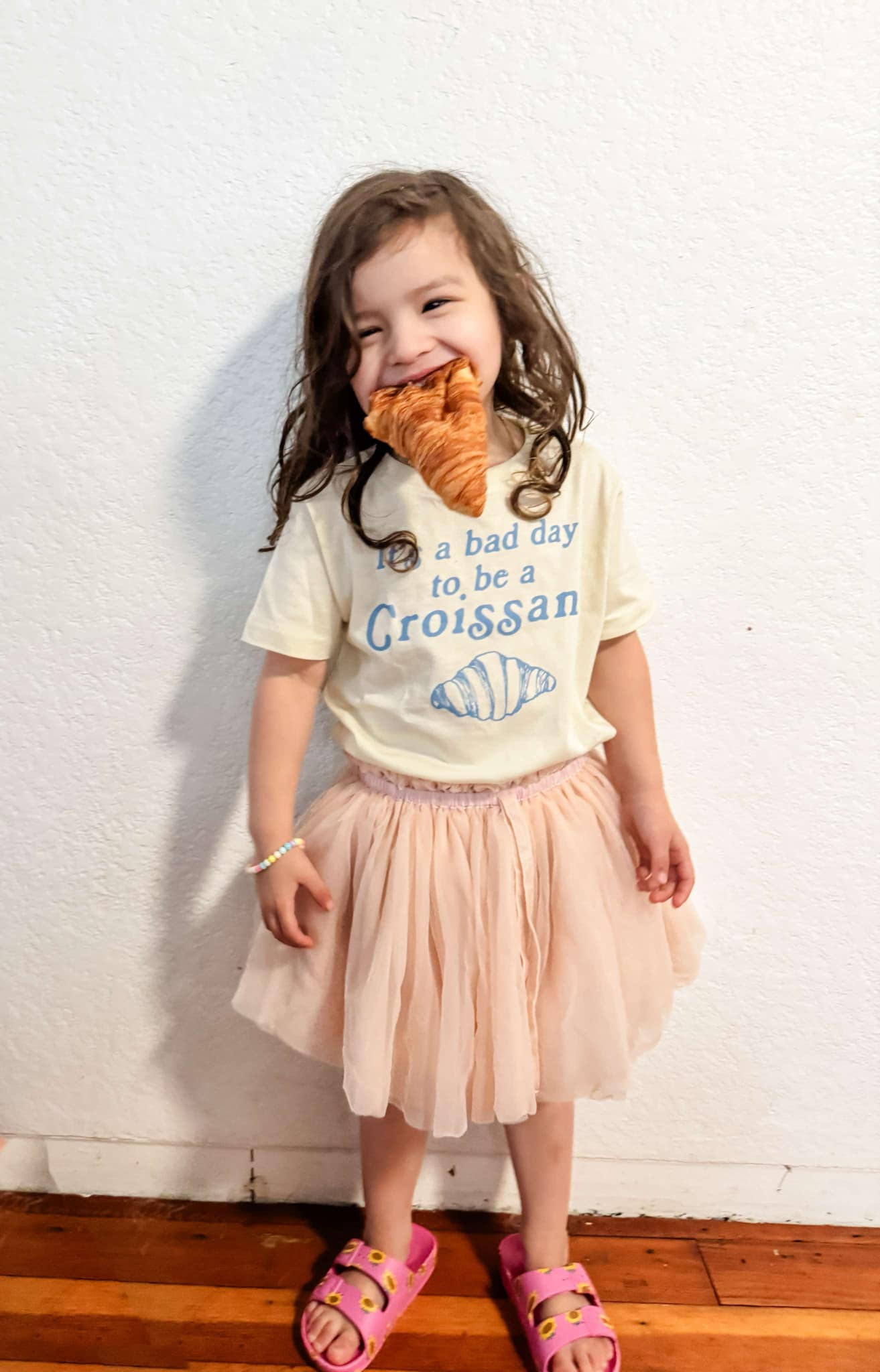 Funny Kids T-Shirt | Bad Day for Croissants Tee | Food Lover Shirt - The Wishing Elephant