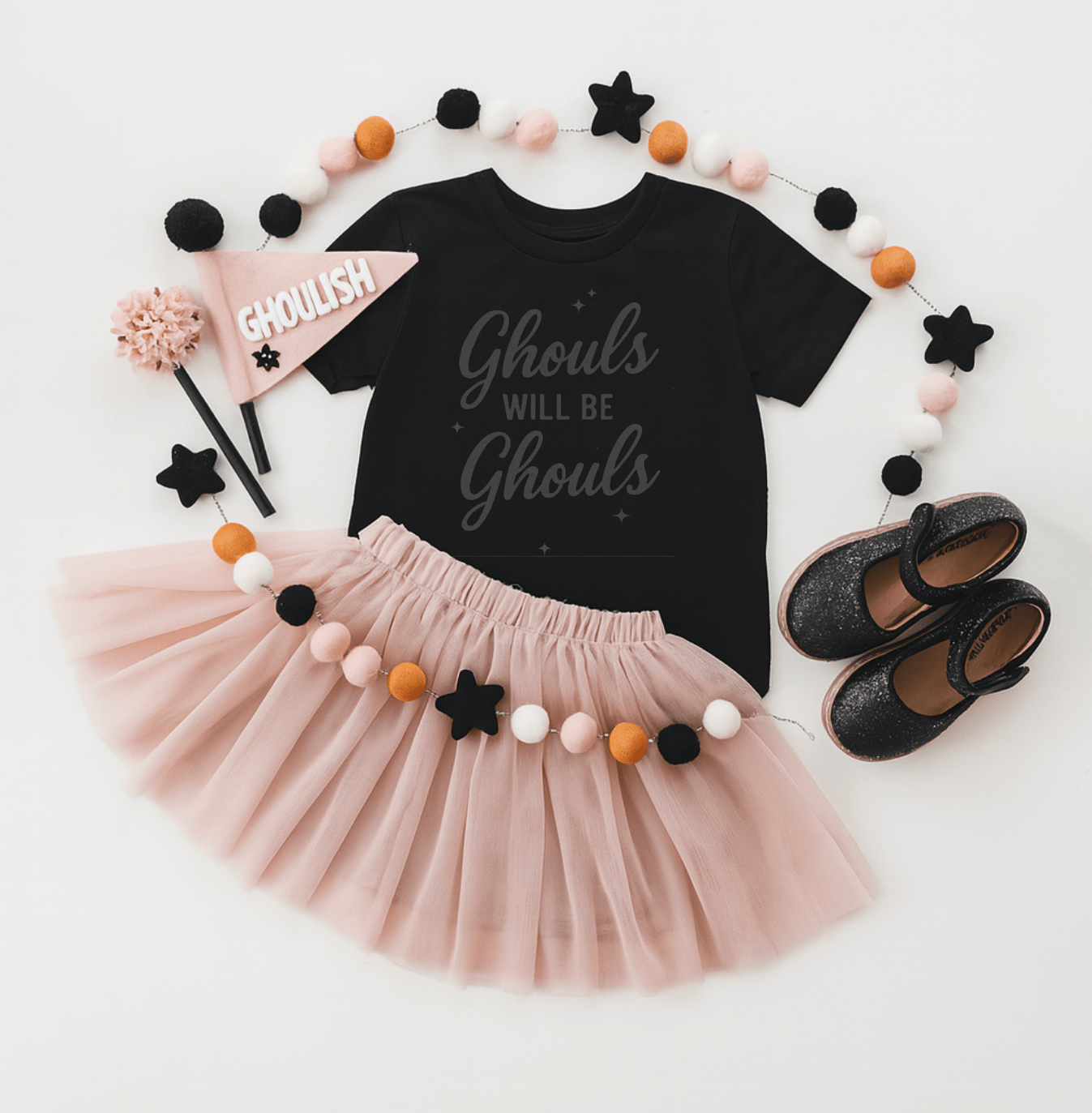 Ghouls Will Be Ghouls, Black Halloween Tee - The Wishing Elephant