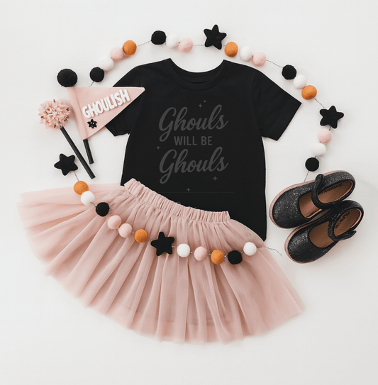 Ghouls Will Be Ghouls, Black Halloween Tee - The Wishing Elephant