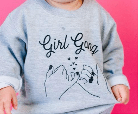 Gray Galentines Day Pinkie Swear with hearts! - The Wishing Elephant