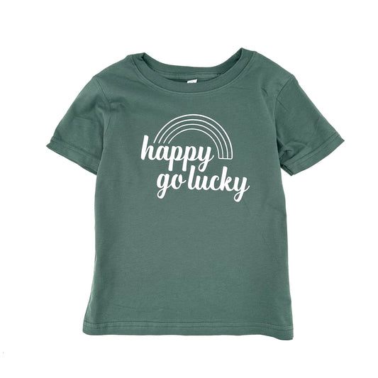 Happy Go Lucky Sage Green Kids T-Shirt - The Wishing Elephant