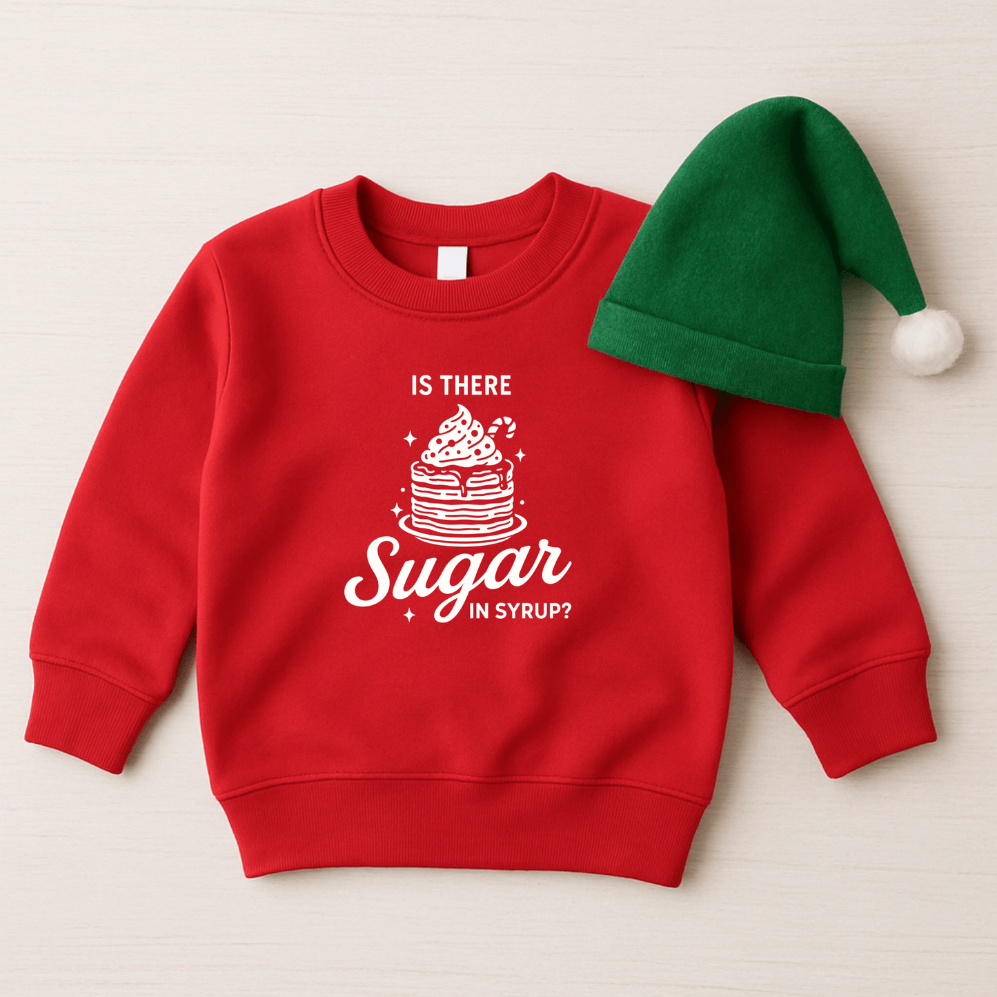 Is There Sugar in Syrup - Kids Christmas Sweatshirt - The Wishing Elephant
