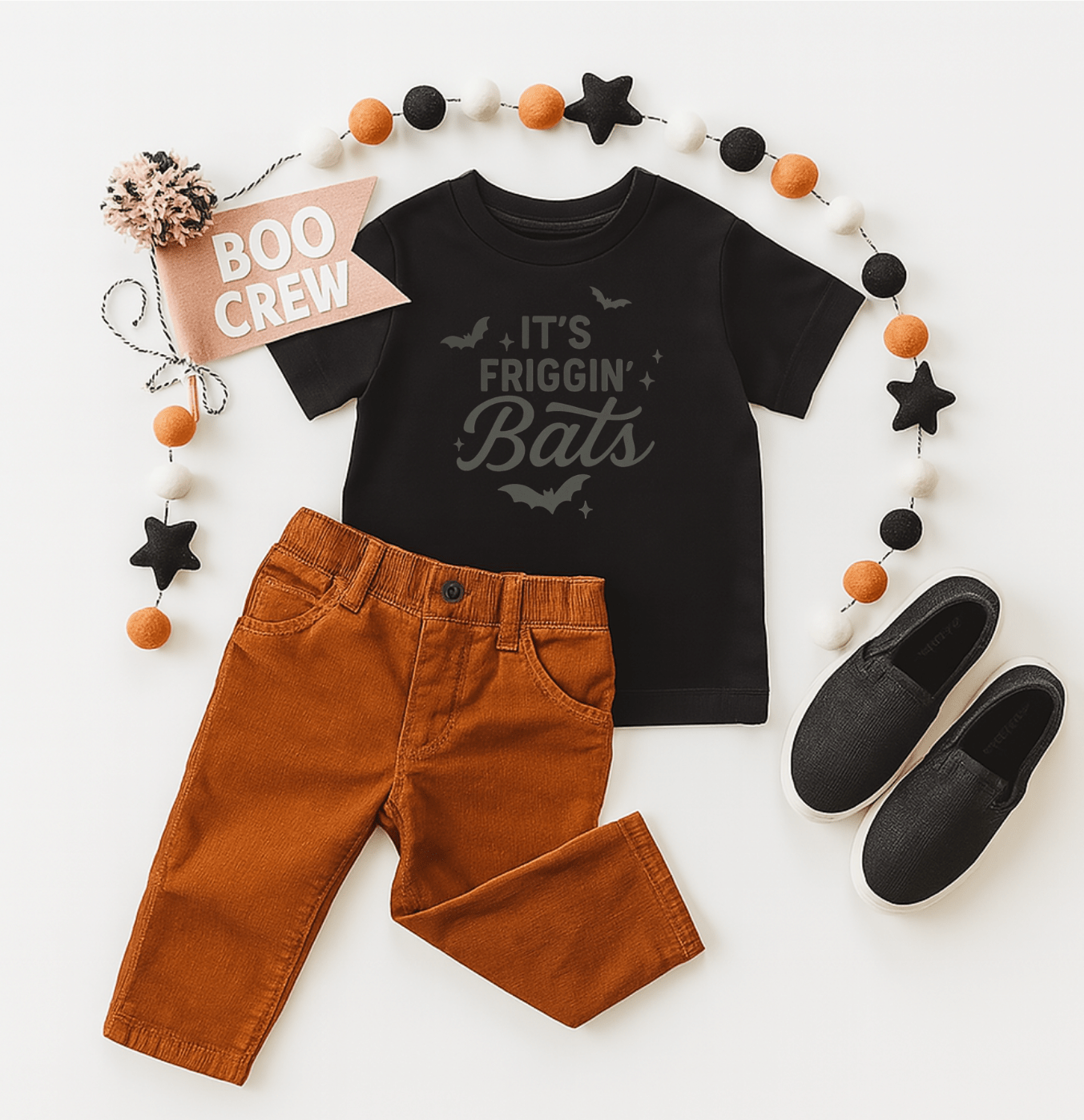 It's Friggin' Bats, Black Halloween Tee - The Wishing Elephant