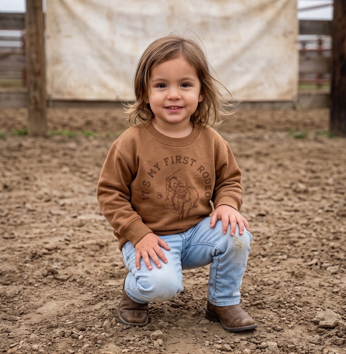 It's My First Rodeo Sweatshirt, Funny Cowboy and Cowgirl Shirt For Kids - The Wishing Elephant