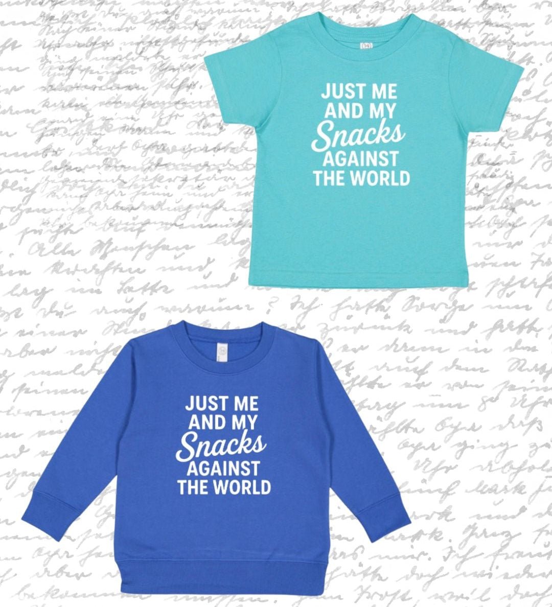 Just me and my snacks against the world, Funny Kids Tee - The Wishing Elephant