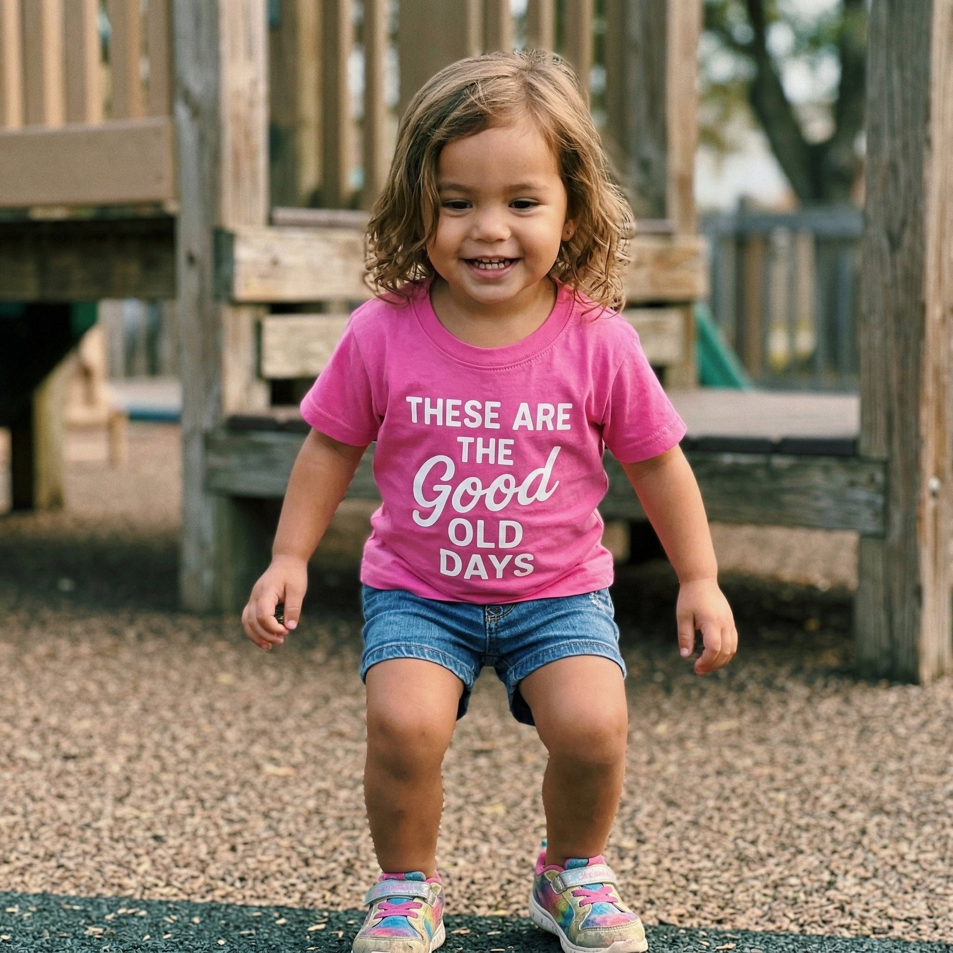 Kids Funny Graphic Tee “These Are The Good Old Days” - The Wishing Elephant