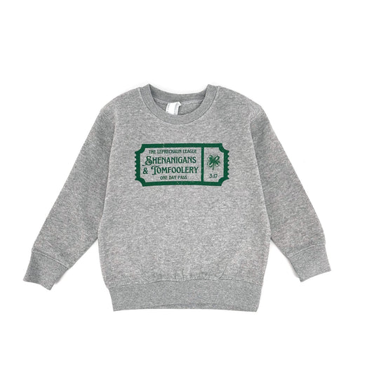 Leprechaun League Sweatshirt, Shenanigans and Tomfoolery One Day Pass - The Wishing Elephant