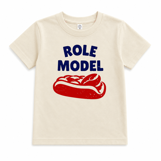 Lobster Roll Shirt, Roll Model Kids Tshirt, Maine Summer Tee - The Wishing Elephant