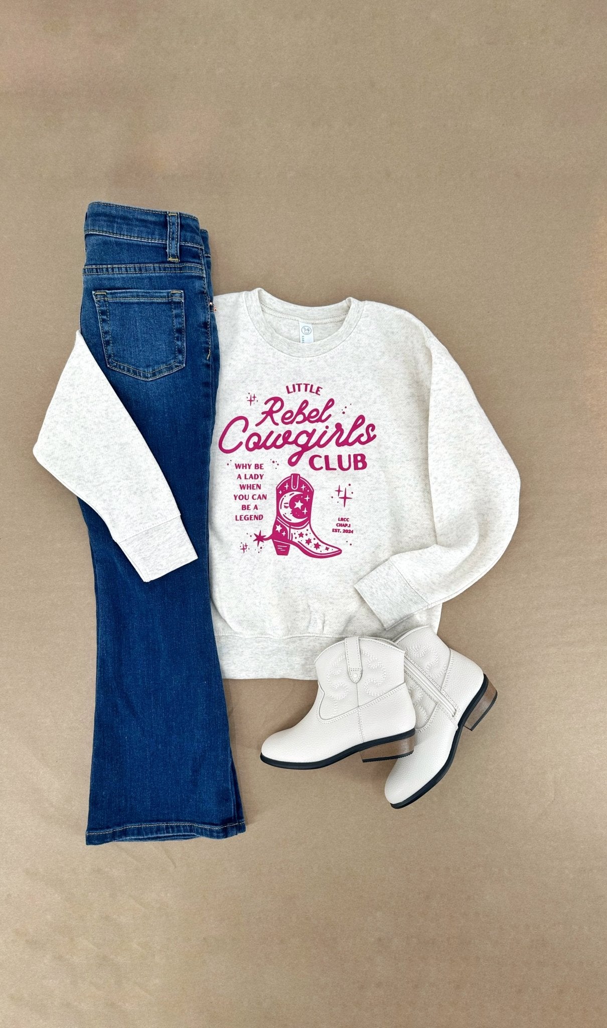 Natural Little Rebels Cowgirl Club Sweatshirt or tee! - The Wishing Elephant