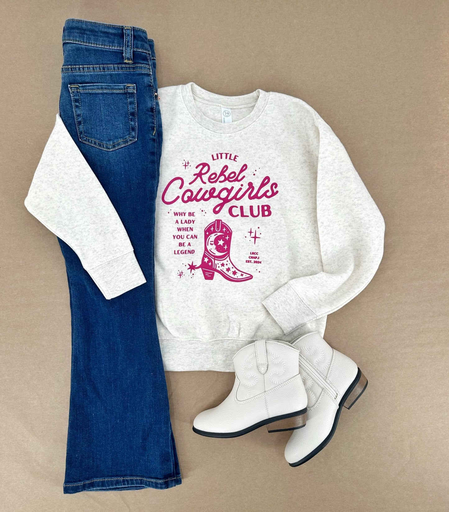 Natural Little Rebels Cowgirl Club Sweatshirt or tee! - The Wishing Elephant