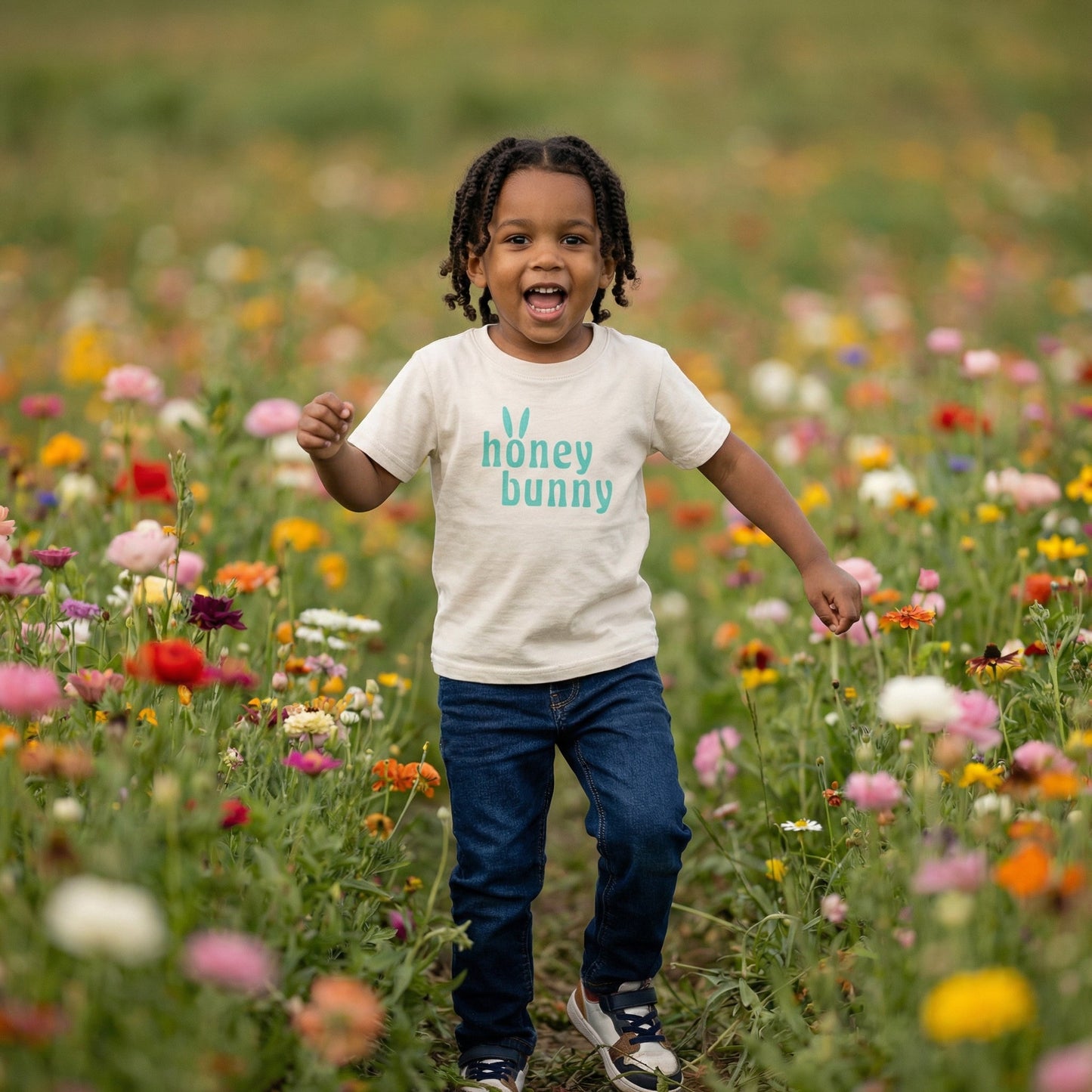 Natural & Mint Honey Bunny Tee - The Wishing Elephant