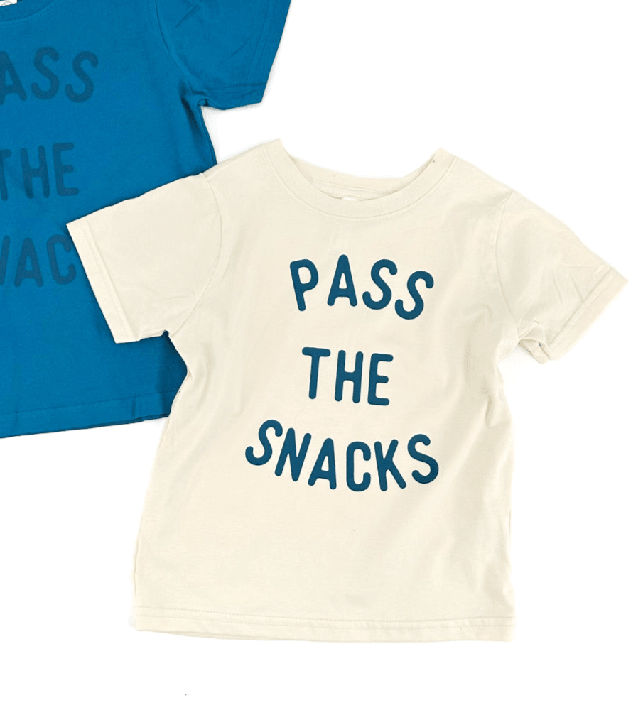 Pass the Snacks Kids Shirt | Funny Snack Lover Graphic Tee for Toddlers - The Wishing Elephant