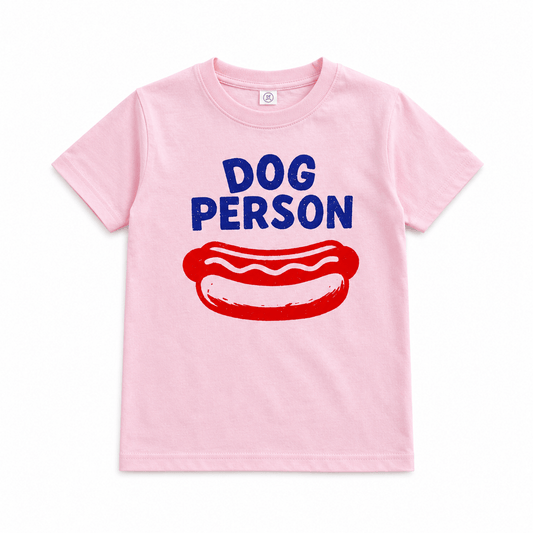 Pink Dog Person Shirt, Funny Hot Dog Shirt for Girls - The Wishing Elephant