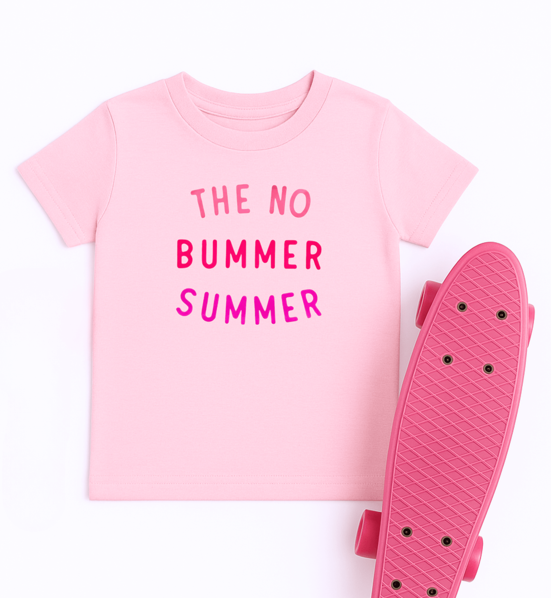 PINK no bummer summer TEE, Summer Shirt For Girls - The Wishing Elephant