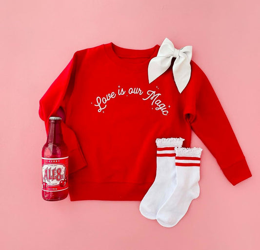 Red Love is our Magic, pullover - The Wishing Elephant