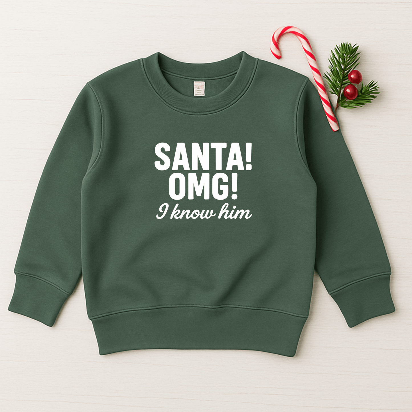 Santa OMG I Know Him! Funny Christmas Sweatshirt - The Wishing Elephant