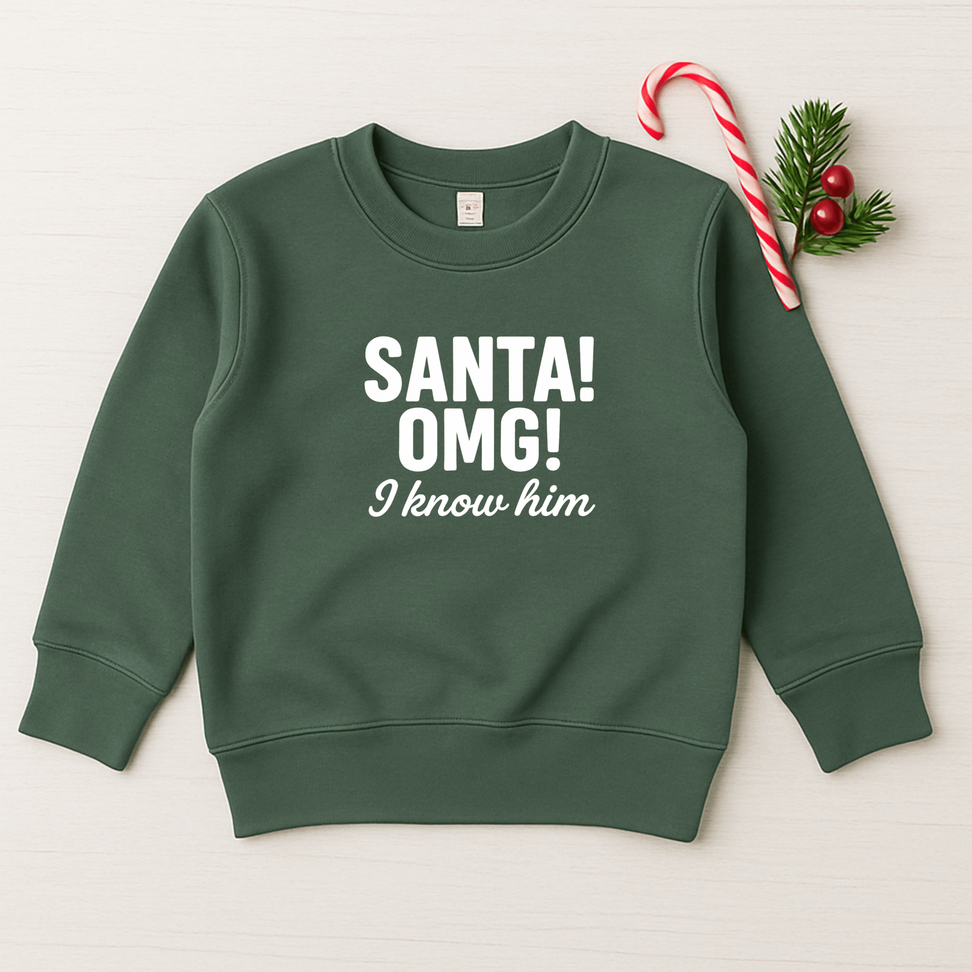 Santa OMG I Know Him! Funny Christmas Sweatshirt - The Wishing Elephant