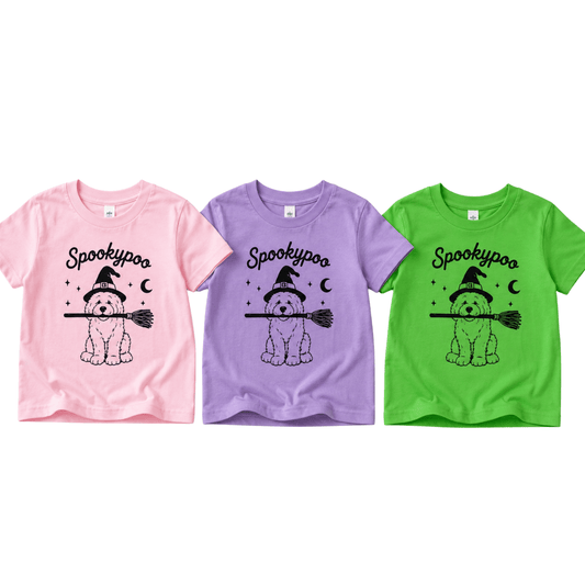 SpookyPoo Colorful Tees, Poodle Doodle halloween tees - The Wishing Elephant