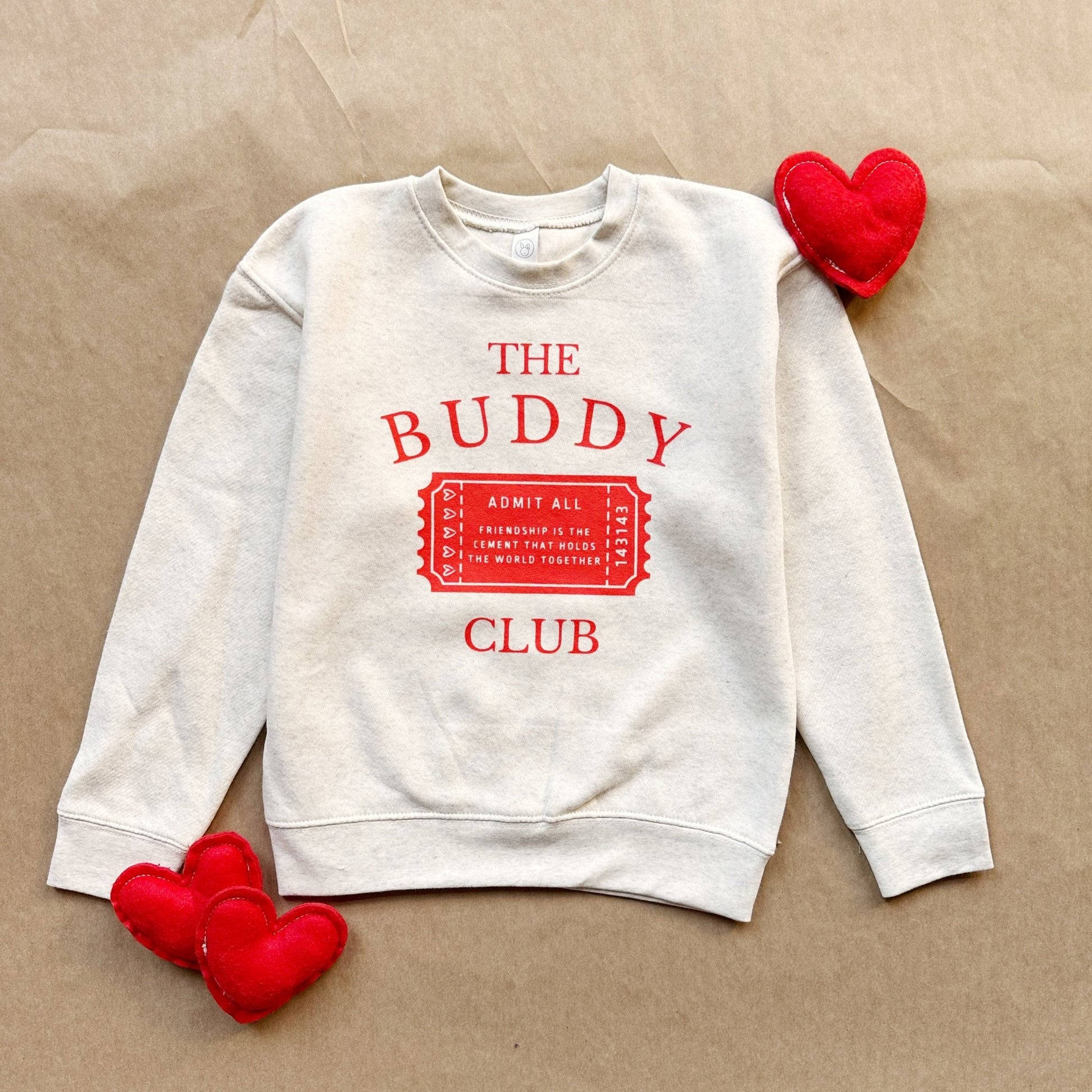 The Buddy Club Sweatshirt - Natural Valentines Day - The Wishing Elephant