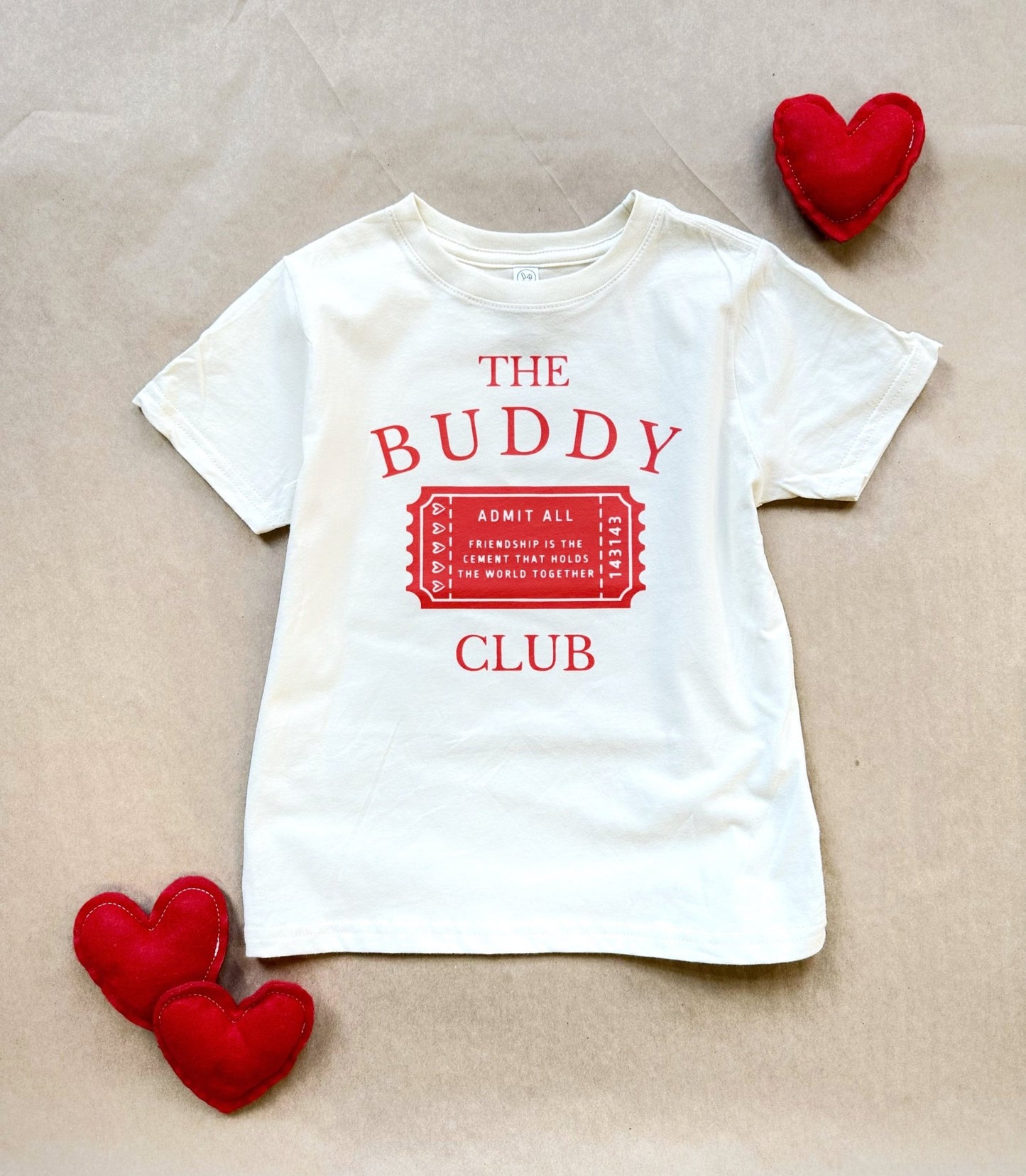 The Buddy Club Tee - Valentines Day T shirt for Kids - The Wishing Elephant