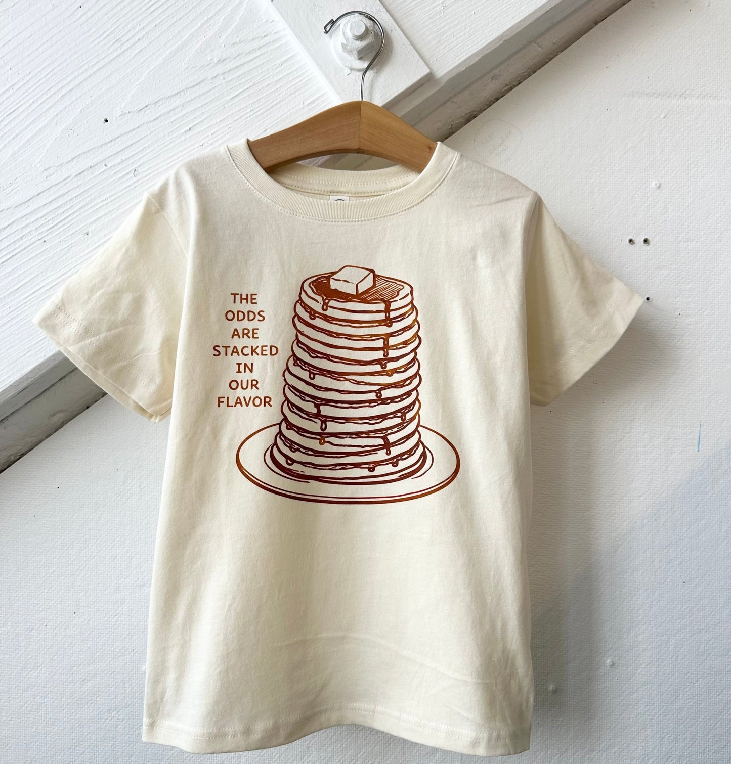 The Odds Are Stacked In Our Flavor, Kids Pancake Shirt - The Wishing Elephant