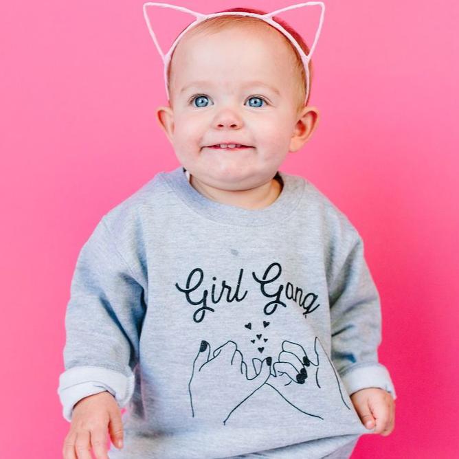 Gray Galentines Day Pinkie Swear with hearts! - The Wishing Elephant