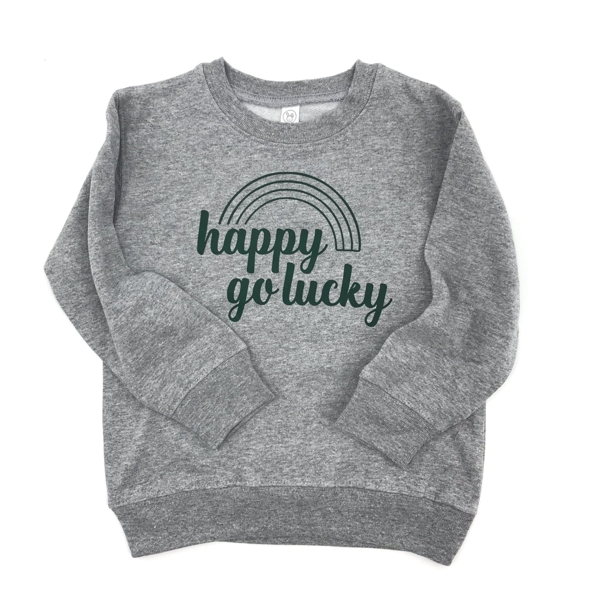 Happy Go Lucky Heather Grey Sweatshirt - The Wishing Elephant
