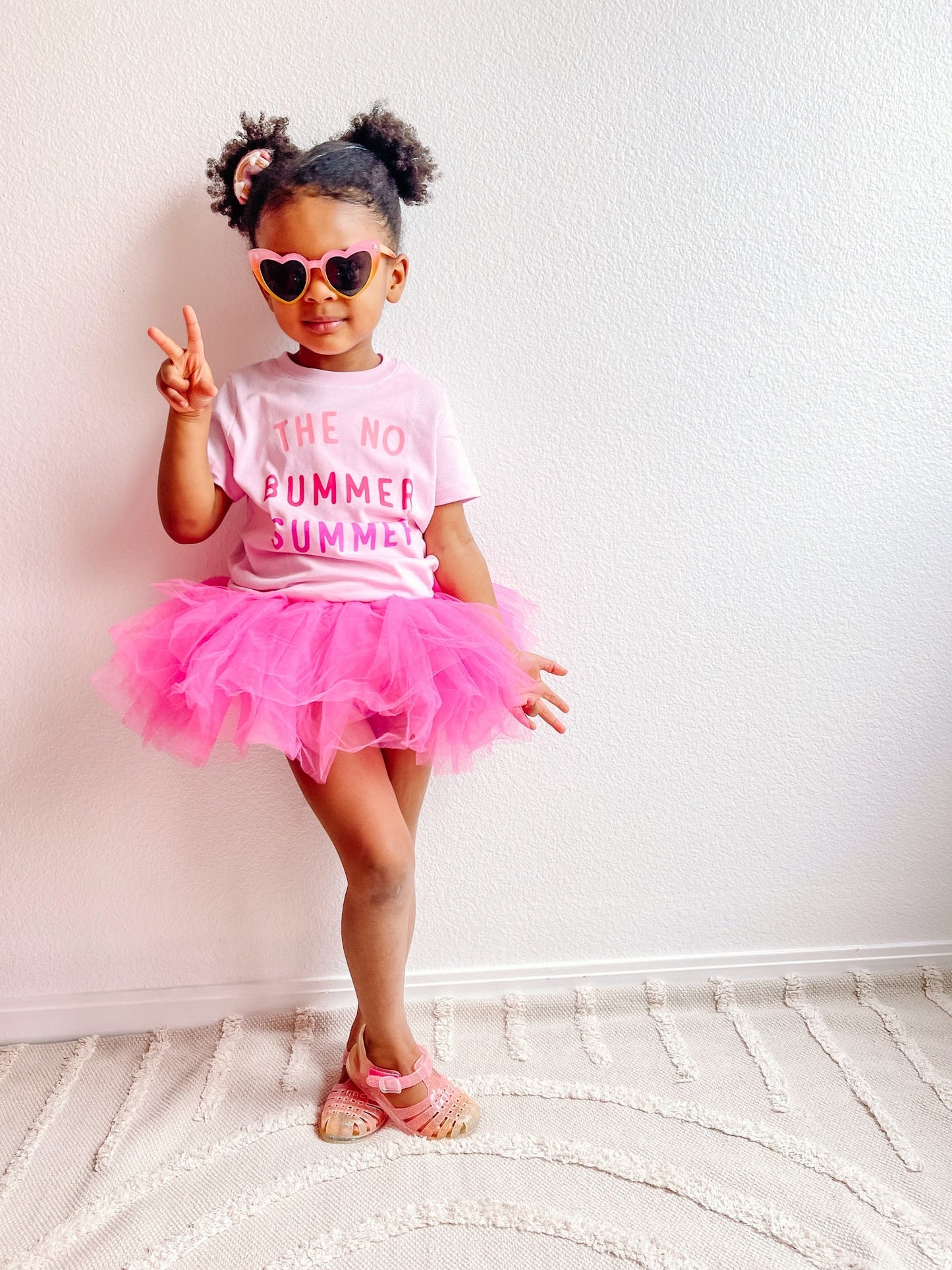 PINK no bummer summer TEE, Summer Shirt For Girls - The Wishing Elephant